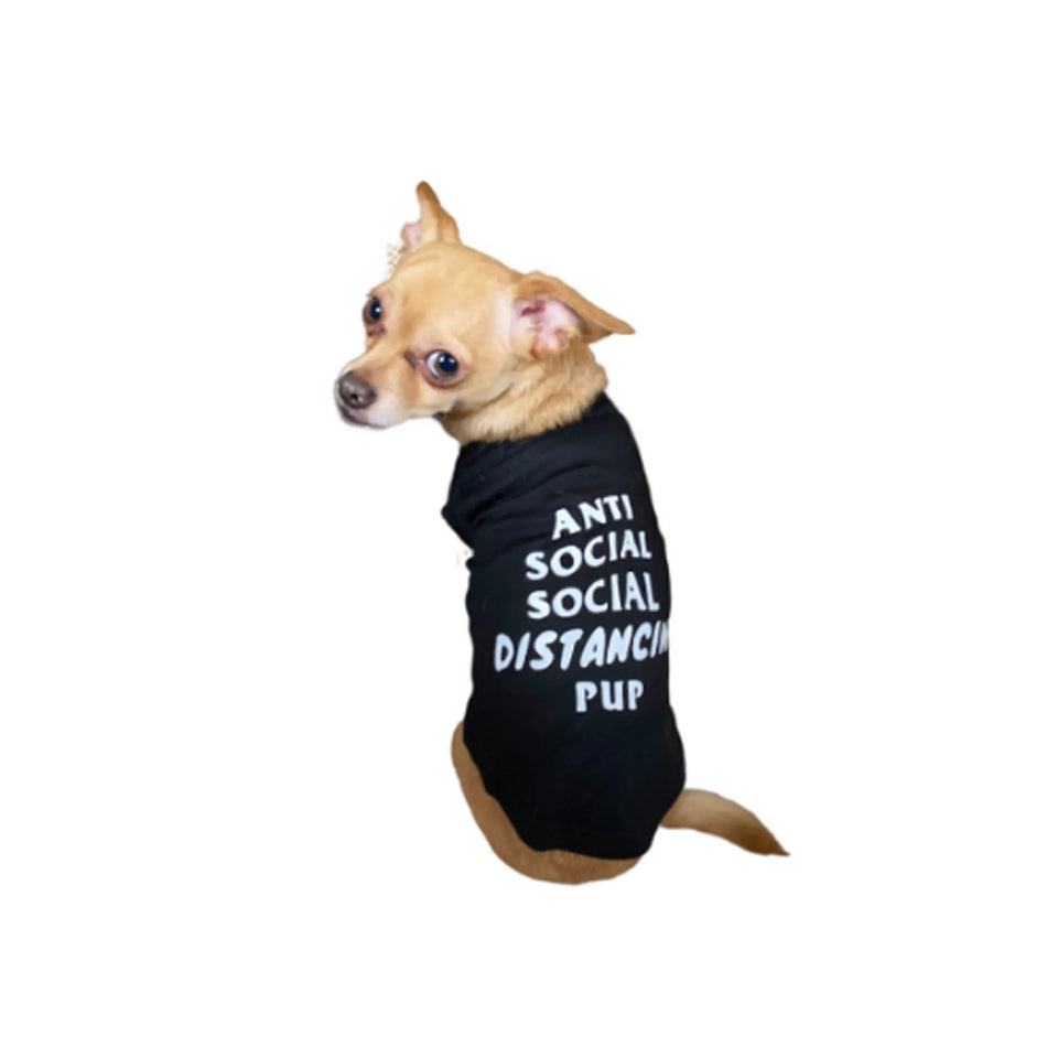 Anti-Social Social Distancing Dog Tee and Dress by Bark Fifth Avenue, Black/SMALL, view 2