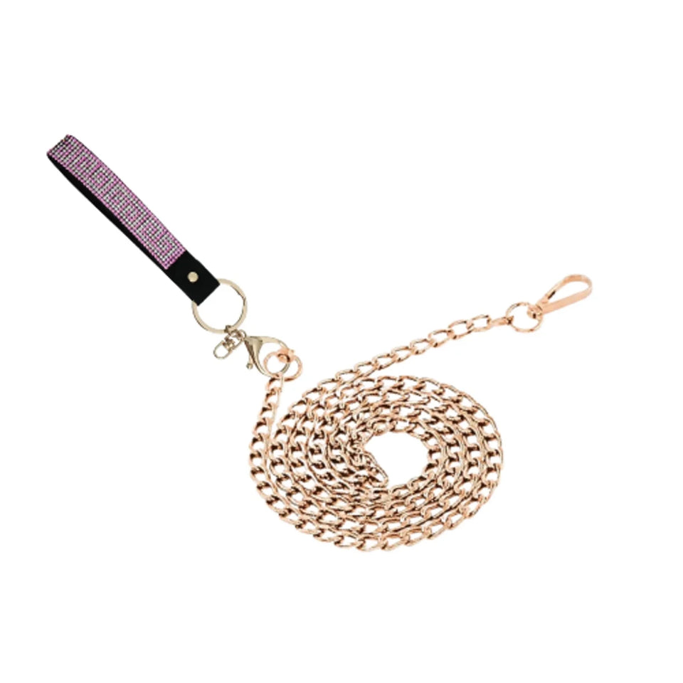Pink Rhinestone & Gold Metal Lead - Pets Perfect
