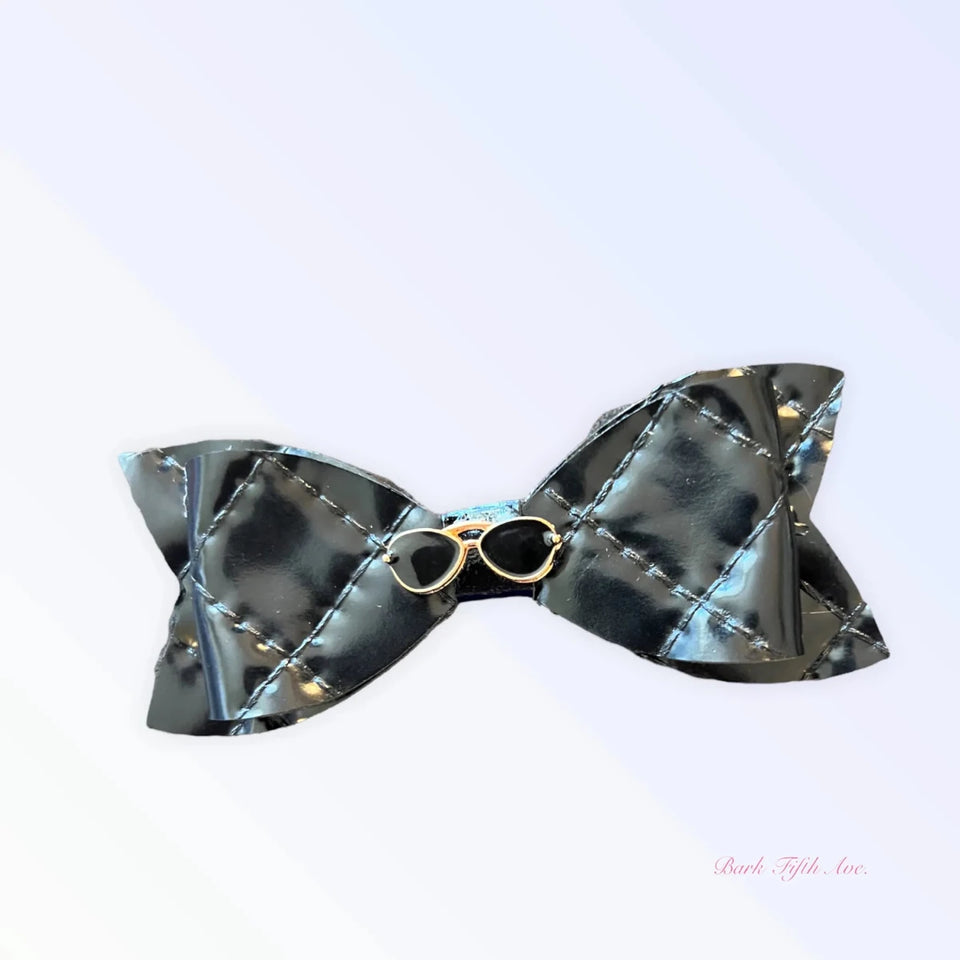Quilted Aviator Dog Hair Clips - Vegan Leather, Set of 2 - Pets Perfect