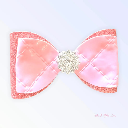 Quilted Glam Spring Bow - Bark Fifth Avenue Glamorous Dog Hair Accessory