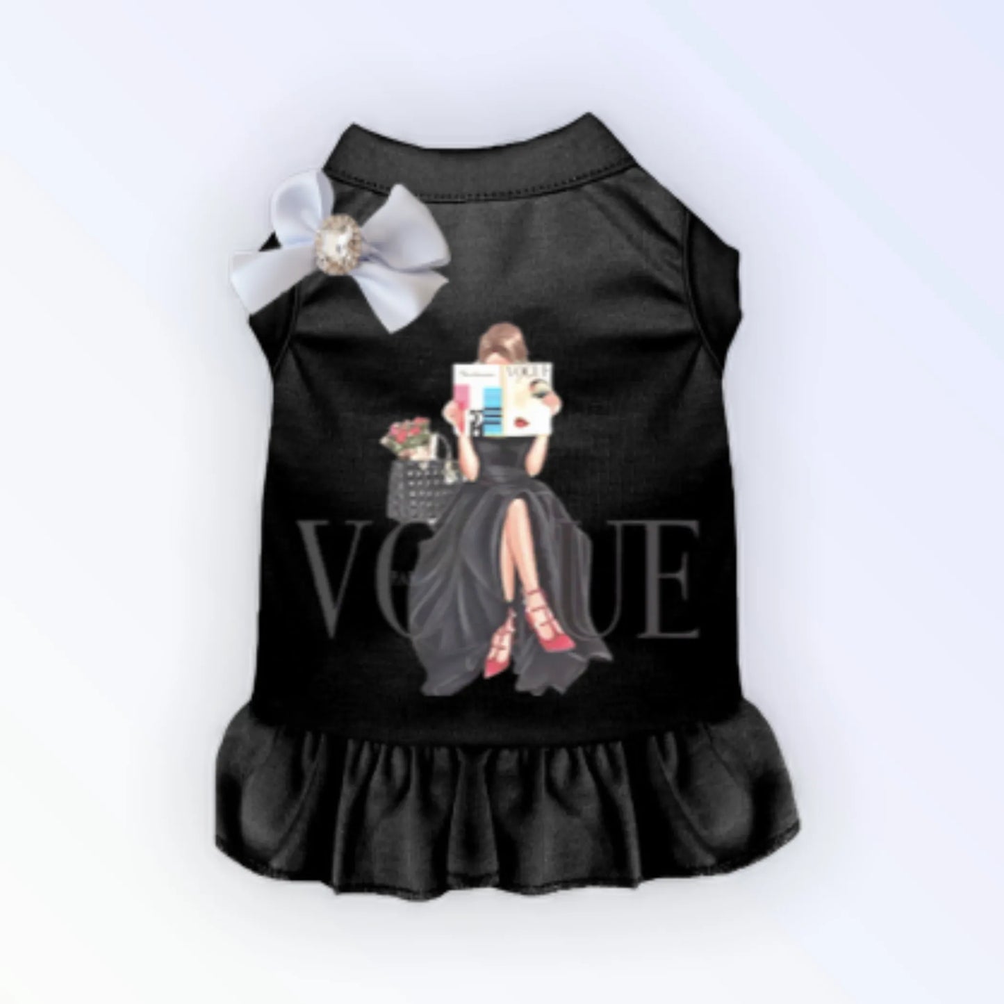 Reading My Vogue Dog Dress by Bark Fifth Avenue