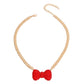 Red Bow Pendant Necklace