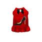 Red Spike Stiletto Ruffle Dog Dress