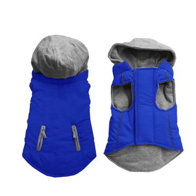 Bark Fifth Avenue Reversible Hooded Dog Coat with Zip-Off Hood - Pets Perfect