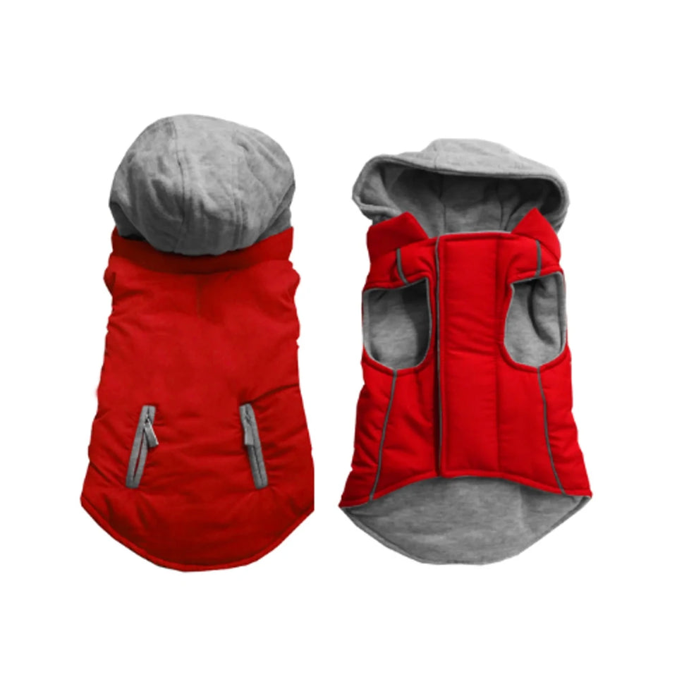 Bark Fifth Avenue Reversible Hooded Dog Coat with Zip-Off Hood - Pets Perfect