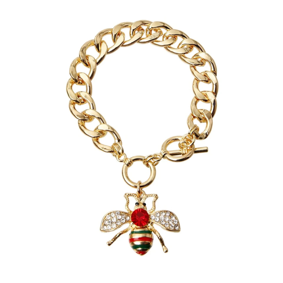Rhinestone Bee Toggle Necklace - Pets Perfect