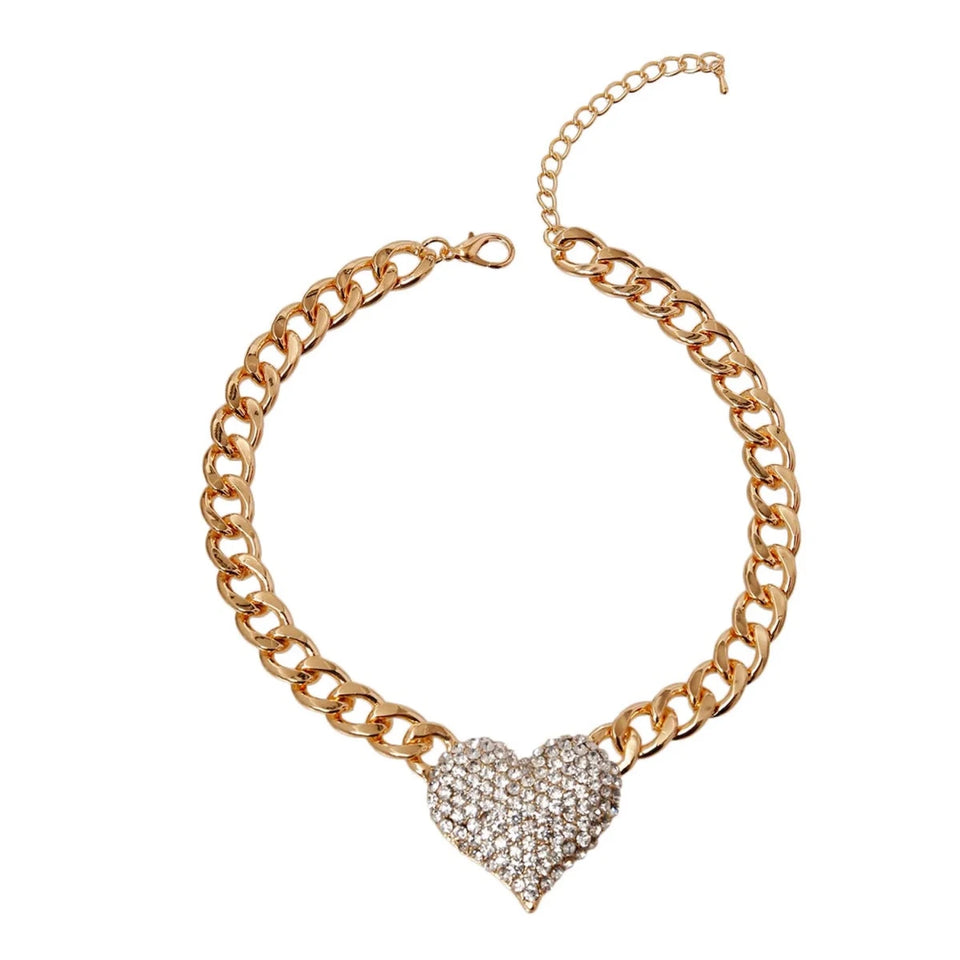 Rhinestone Heart Necklace - Pets Perfect