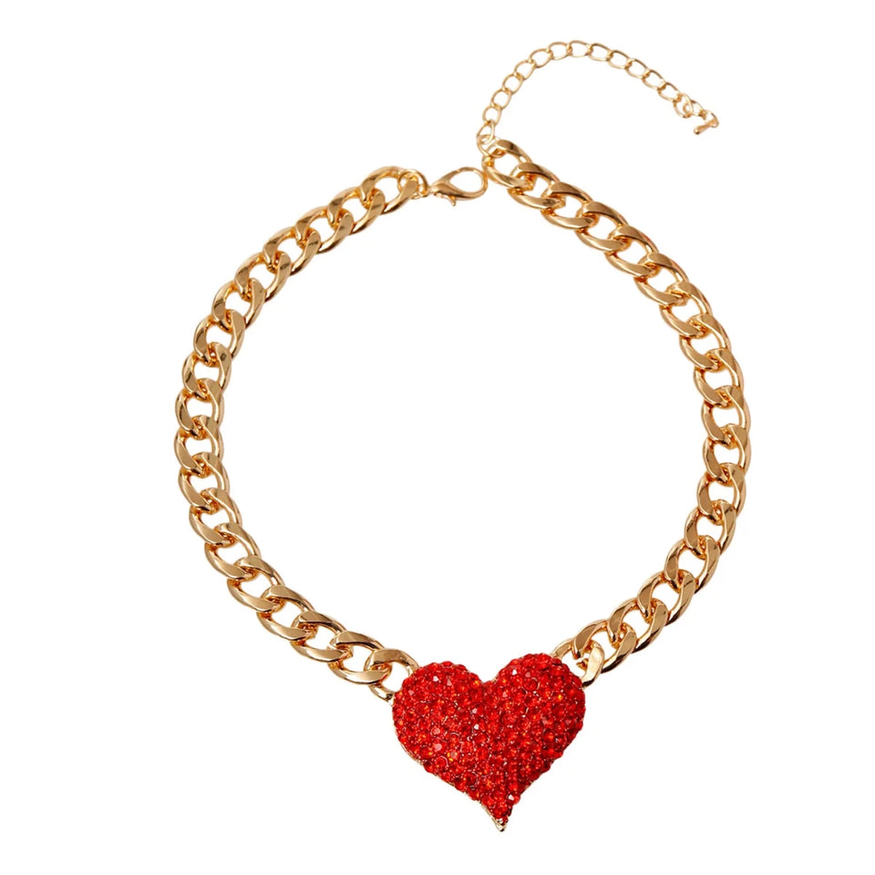 Rhinestone Heart Necklace - Pets Perfect