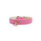 Pink dog collar with gold hardware and ring for leash attachment Azure CC Collar