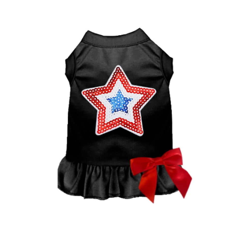 Sequin Star Dog Dress & Tee by Bark Fifth Avenue - 4th of July Dog Outfit - Pets Perfect