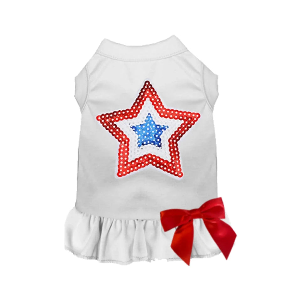 Sequin Star Dog Dress & Tee by Bark Fifth Avenue - 4th of July Dog Outfit - Pets Perfect