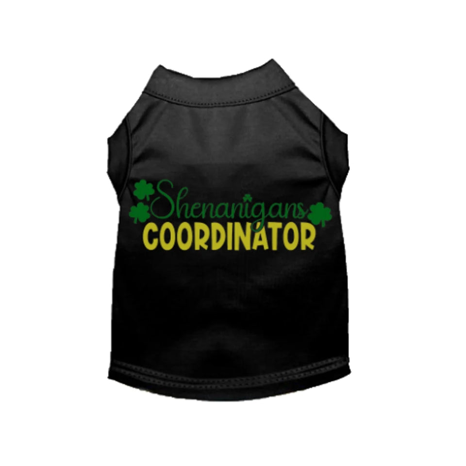 Shenanigans Coordinator Dog Shirt by Bark Fifth Avenue - St. Patrick's Day Dog Tee - Pets Perfect