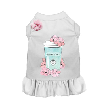 Sniffany and Coffee Dog Dress by Bark Fifth Avenue - Designer Ruffle Dog Dress