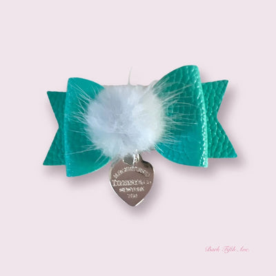 Sniffany Pom-Pom Hair Bows - Vegan Leather Dog Hair Accessories - Pets Perfect