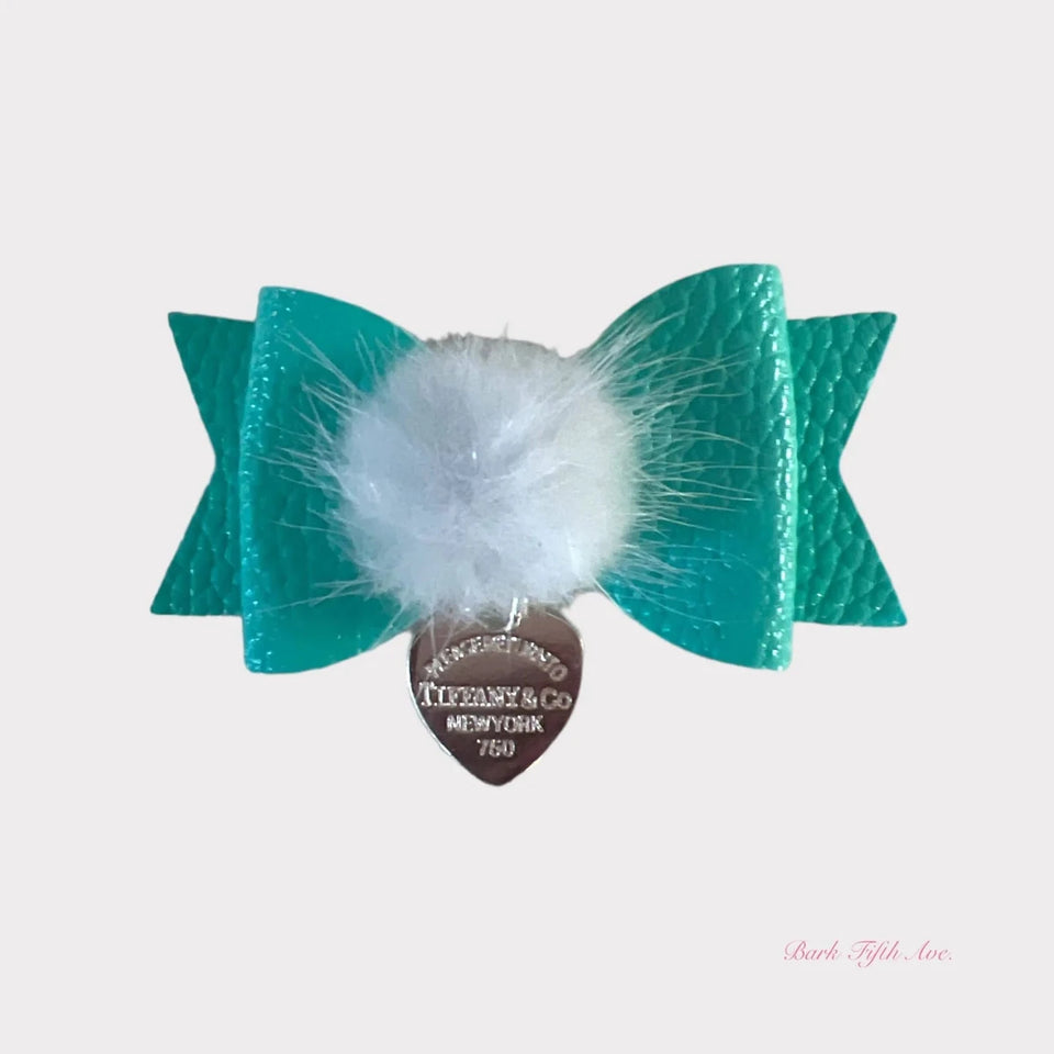 Sniffany Pom-Pom Hair Bows - Vegan Leather Dog Hair Accessories - Pets Perfect