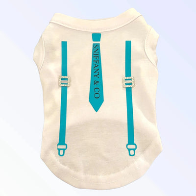 Sniffany Suspenders Tee by Bark Fifth Avenue - Designer Dog Shirt - Pets Perfect