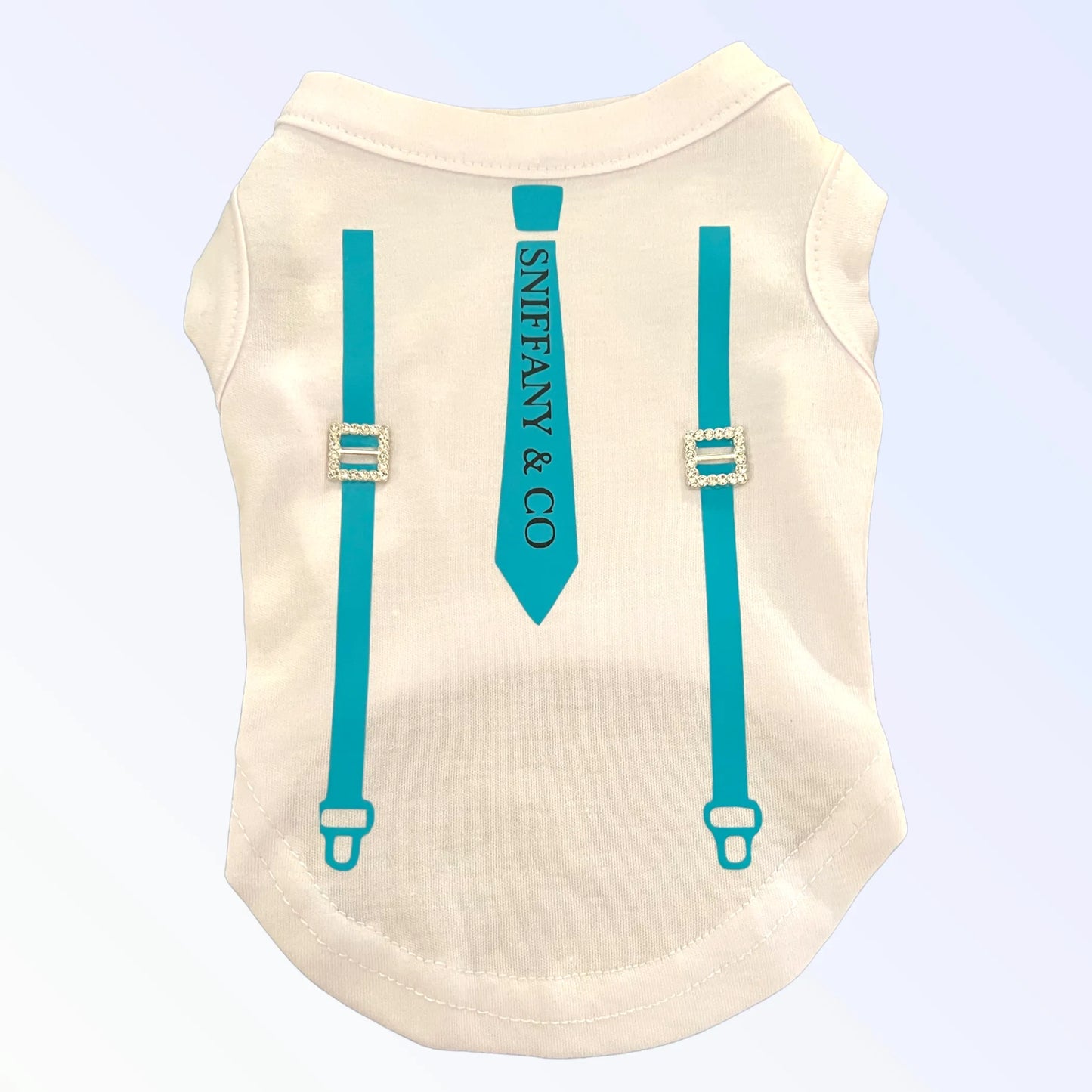 Sniffany Suspenders Tee by Bark Fifth Avenue - Designer Dog Shirt