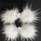 Snowflake Pom Pom Hair Barrettes - Dog Hair Clips by Bark Fifth Avenue