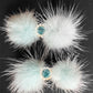 Snowflake Pom Pom Hair Barrettes - Dog Hair Clips by Bark Fifth Avenue