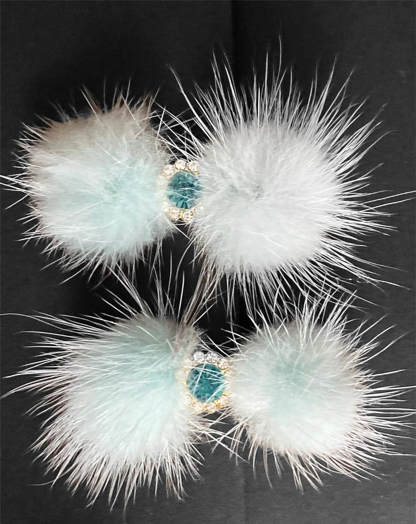 Snowflake Pom Pom Hair Barrettes - Dog Hair Clips by Bark Fifth Avenue