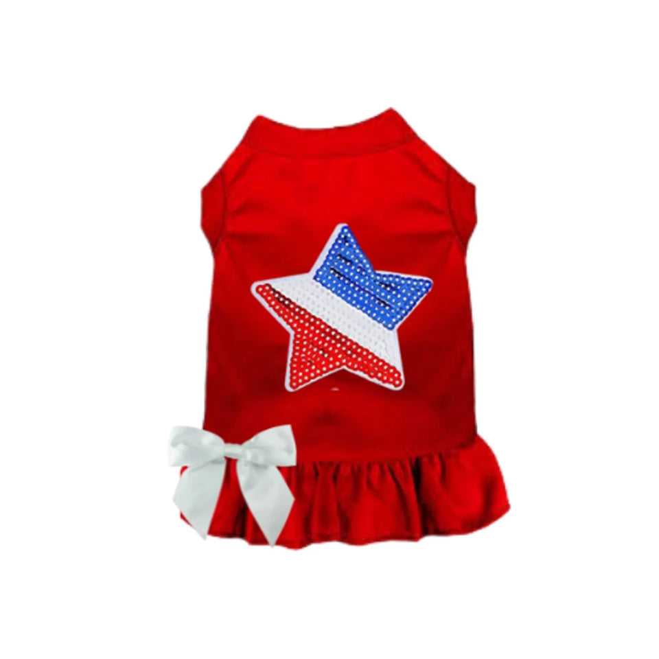 Stars, Stripes & Bows Dog Shirt and Dress by Bark Fifth Avenue - Pets Perfect