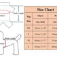 Size chart showing chest and waist measurements in cm and inches for Bark Fifth Ave. Bikini Set dog apparel sizes XS to L.