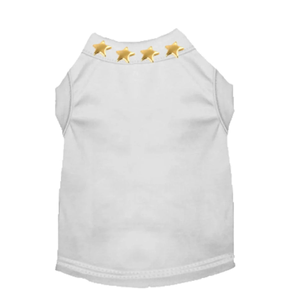 StarStudded Tee - Gold Star Button Dog Shirt by Bark Fifth Avenue - Pets Perfect