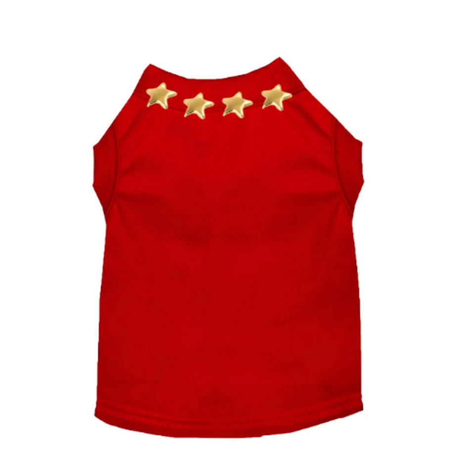 StarStudded Tee - Gold Star Button Dog Shirt by Bark Fifth Avenue - Pets Perfect