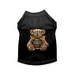 Black dog outfit featuring a teddy bear graphic with a bow, designed as BB Bear Dog Dress/Tee pet clothing.