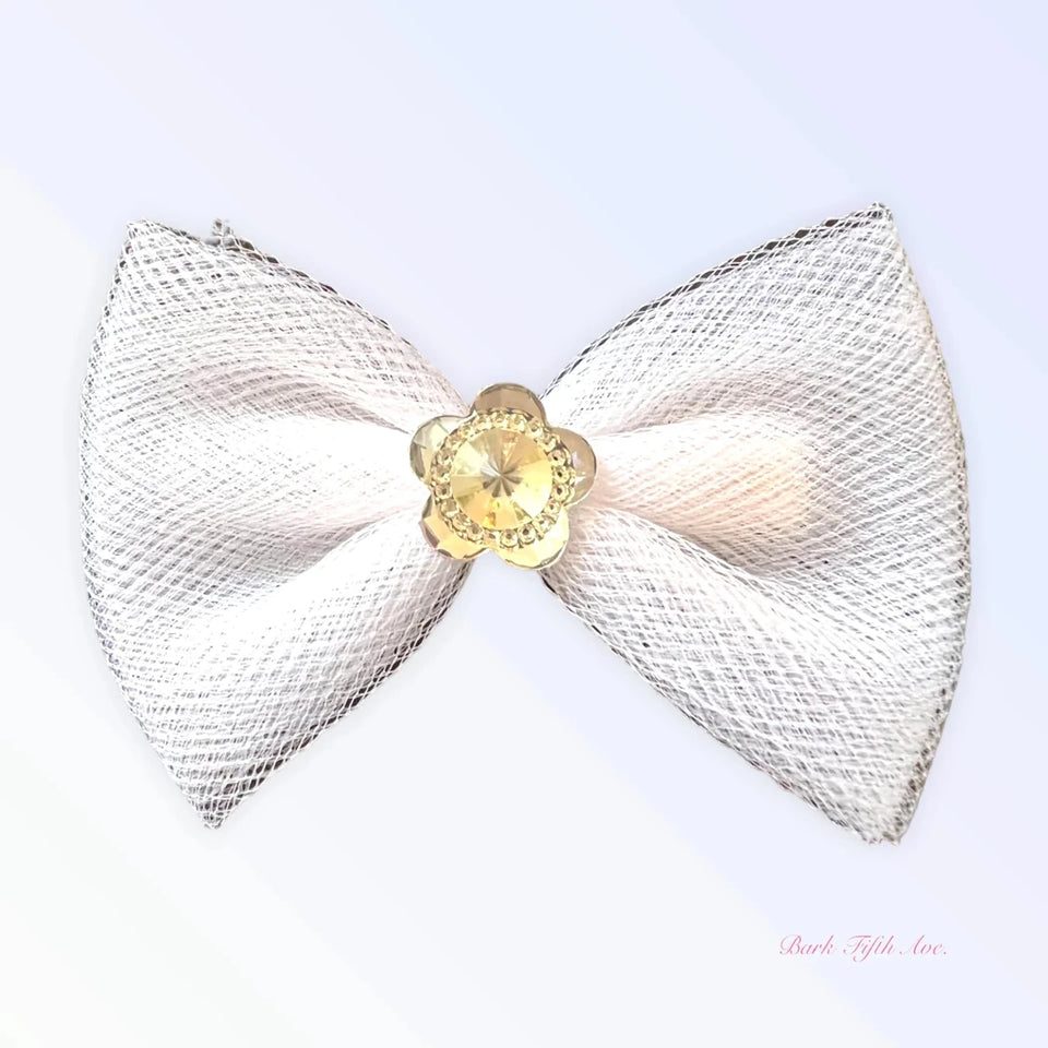 Tulle & Crystal Flower Dog Barrette by Bark Fifth Avenue - Pets Perfect