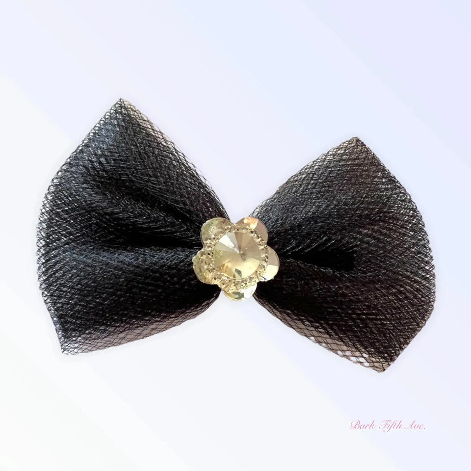 Tulle & Crystal Flower Dog Barrette by Bark Fifth Avenue - Pets Perfect