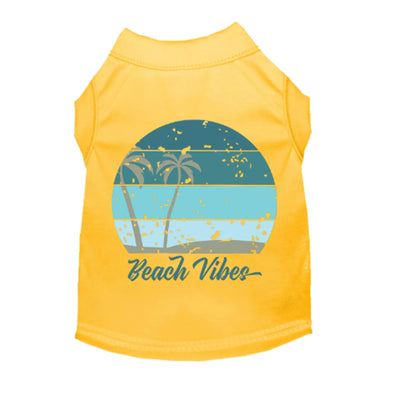 Beach Vibes Sleeveless Dog Tee by Bark Fifth Avenue, Yellow/X SMALL