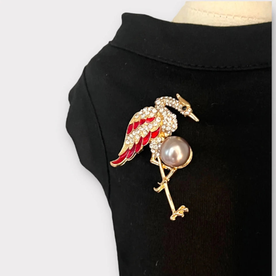 Bark Fifth Avenue Elegant Flamingo Rhinestone & Pearl Dog Dress - 1 ct - Pets Perfect