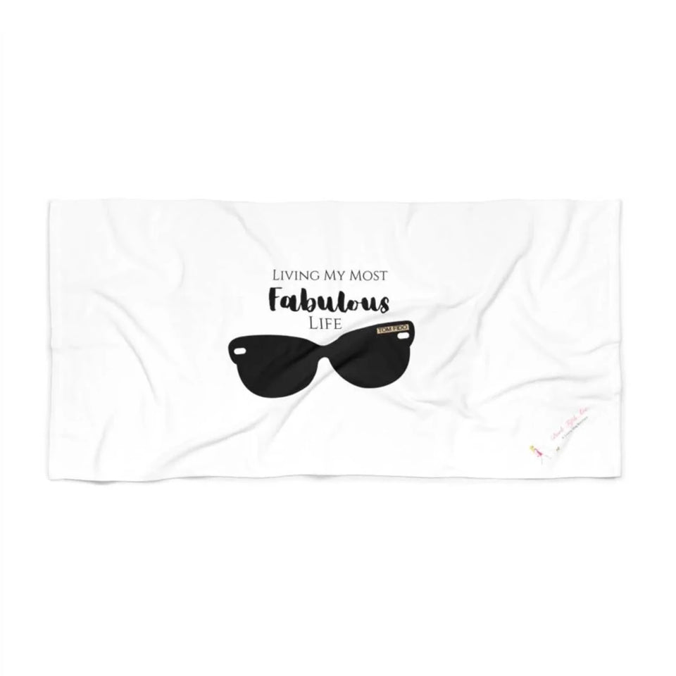 Fabulous Life in my Tom Fido's - Beach Towel - Pets Perfect