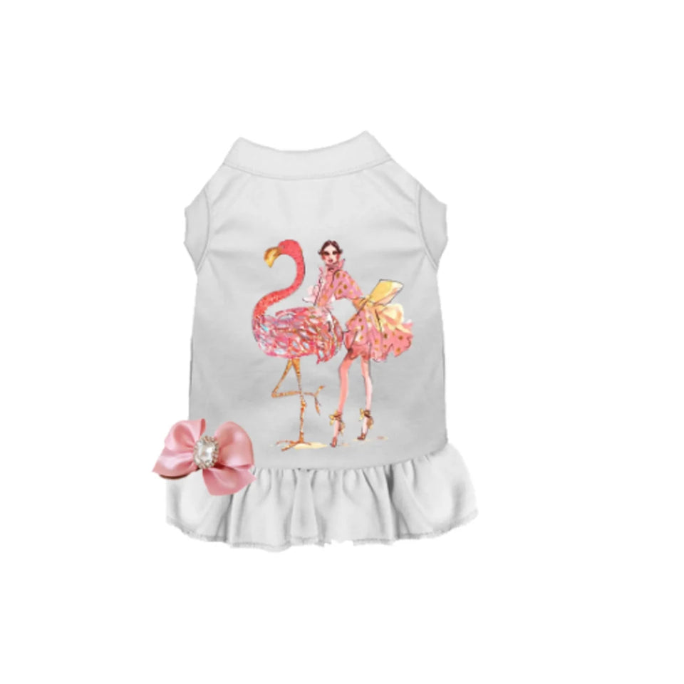 Fancy Flamingo Dog Dress - Designer-Inspired Summer Dog Apparel by Bark Fifth Avenue - Pets Perfect