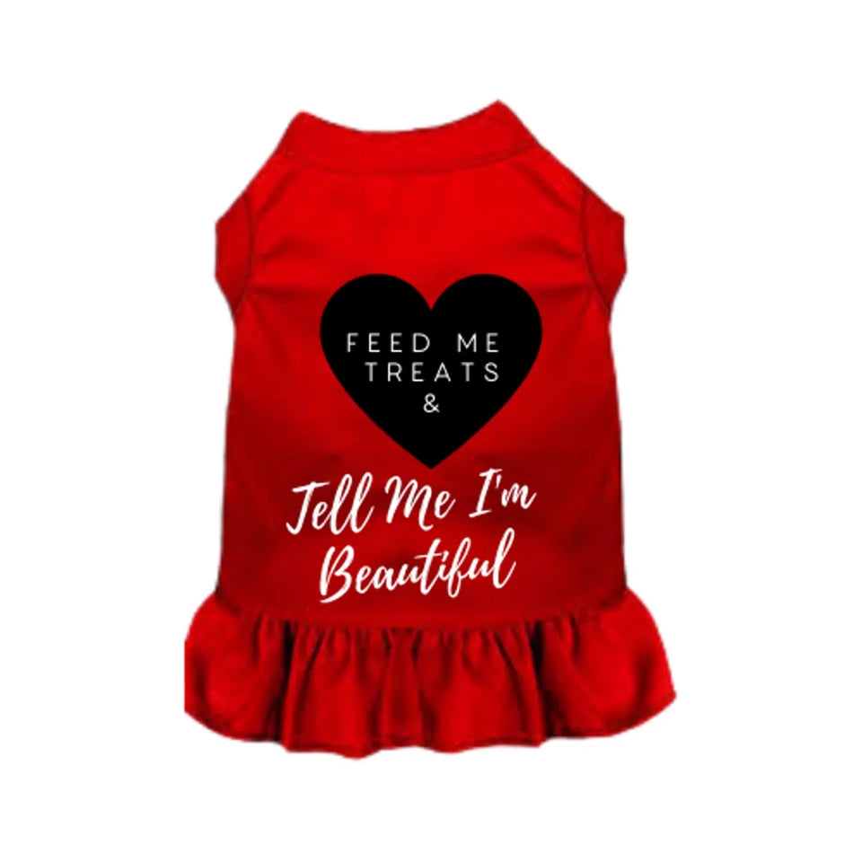 Feed Me Dog Treats & Tell Me I'm Beautiful - Valentine's Day Dog Dress by Bark Fifth Avenue - Pets Perfect