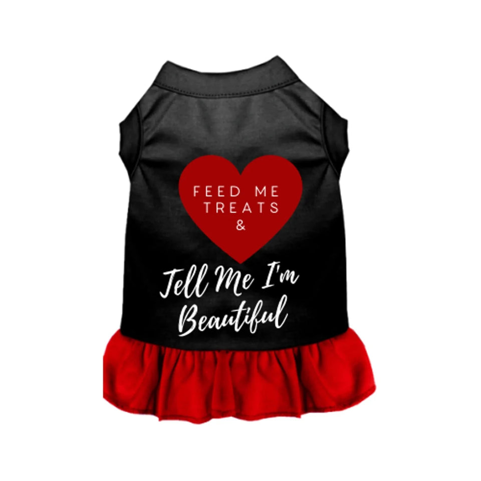 Feed Me Dog Treats & Tell Me I'm Beautiful - Valentine's Day Dog Dress by Bark Fifth Avenue - Pets Perfect