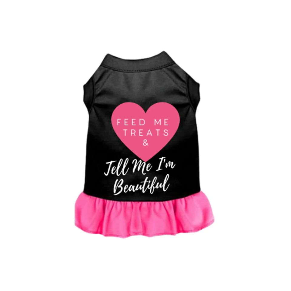 Feed Me Dog Treats & Tell Me I'm Beautiful - Valentine's Day Dog Dress by Bark Fifth Avenue - Pets Perfect