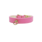 Bee Mine Dog Collar in pink with gold hardware, designed for comfort and style in dog supplies.