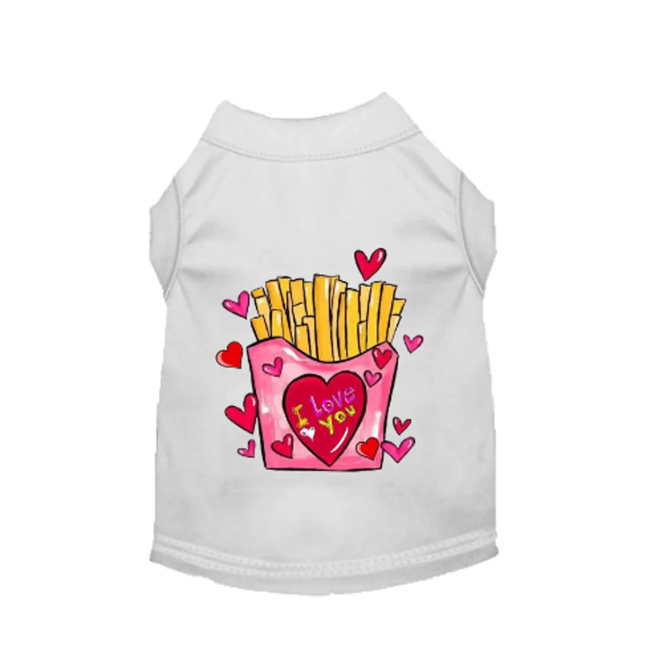 French Fries Are My Valentine Dog Tee & Dress by Bark Fifth Avenue - Pets Perfect