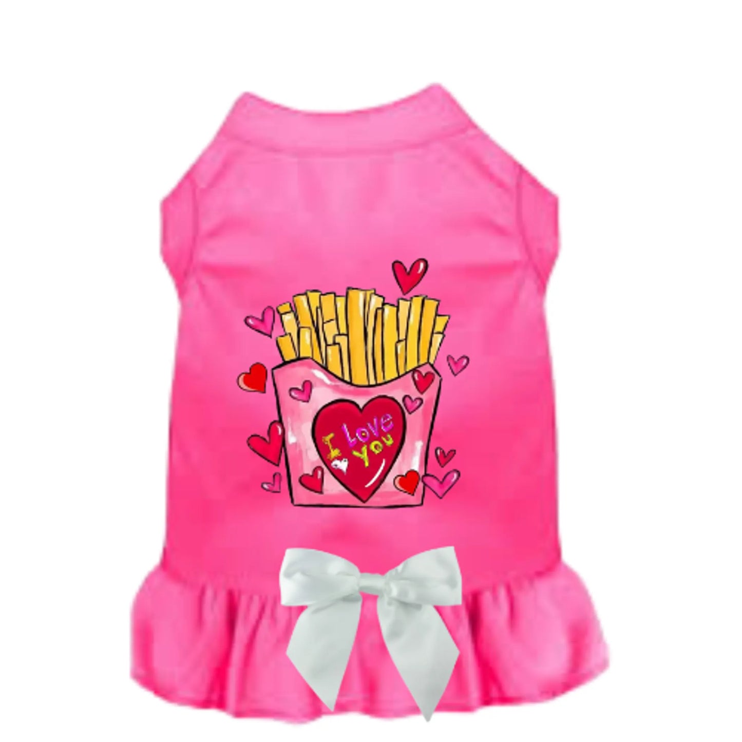 French Fries Are My Valentine Dog Tee & Dress by Bark Fifth Avenue