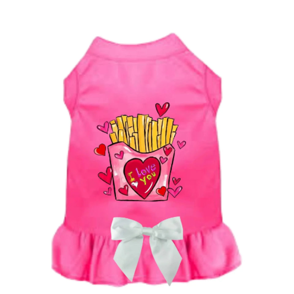 French Fries Are My Valentine Dog Tee & Dress by Bark Fifth Avenue - Pets Perfect