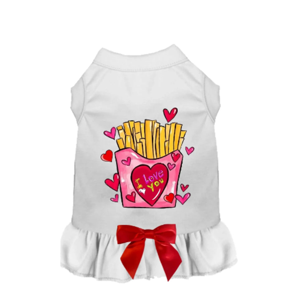 French Fries Are My Valentine Dog Tee & Dress by Bark Fifth Avenue - Pets Perfect