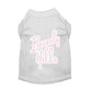 White pet shirt with pink "Beverly Hills" text in script style, Beverly Hills - Pack Of: 1