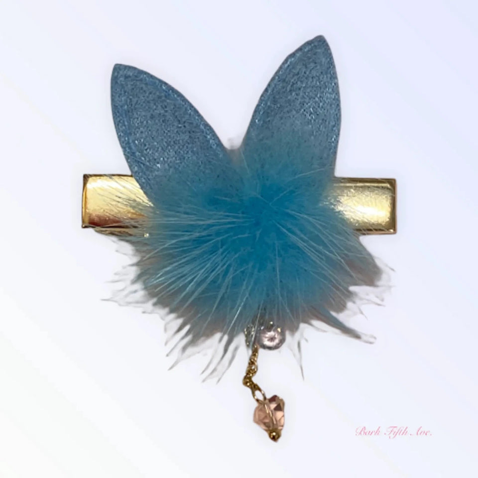 Fuzzy Bunny Pom Pom Hair Barrette - Pets Perfect