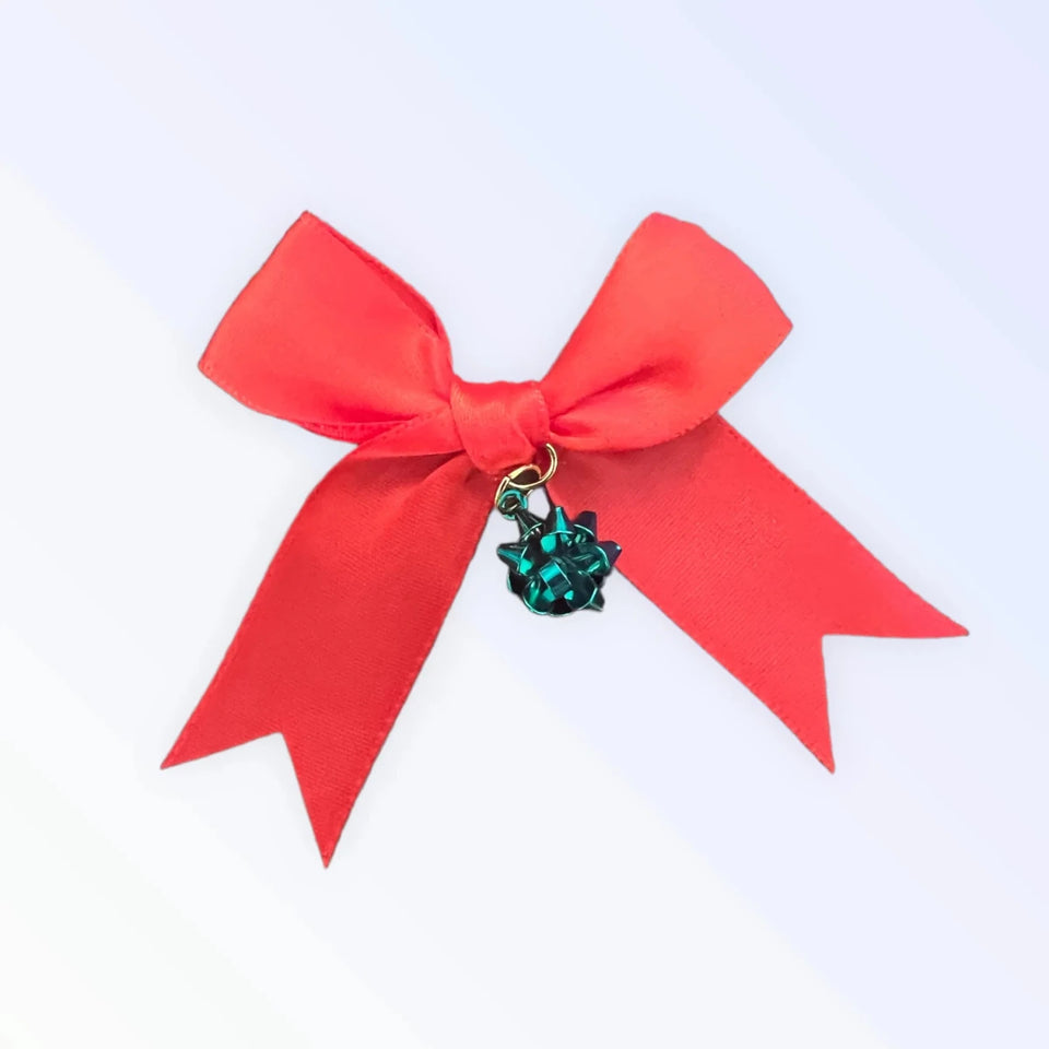 Gift Wrap Hair Bows for Dogs - Festive Holiday Alligator Clips by Bark Fifth Avenue - Pets Perfect