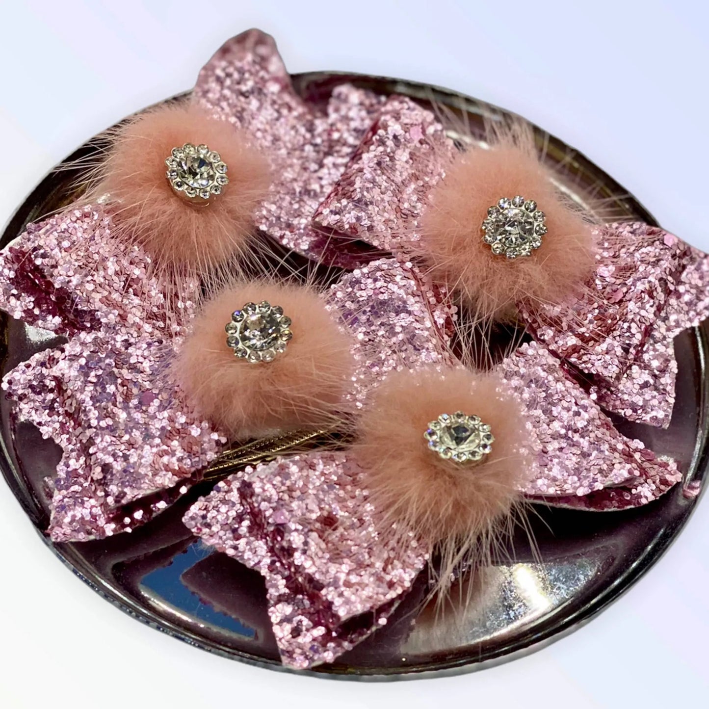 Glamoratzzi Pom Pom Hair Barrettes