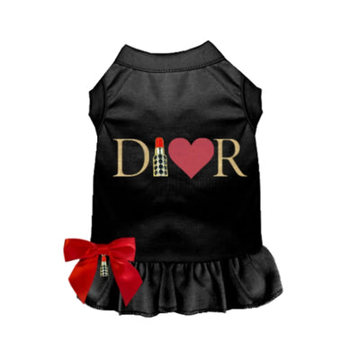 Glitter Dior-able Lipstick Dog Dress - Designer Inspired Dog Dress by Bark Fifth Avenue - Pets Perfect