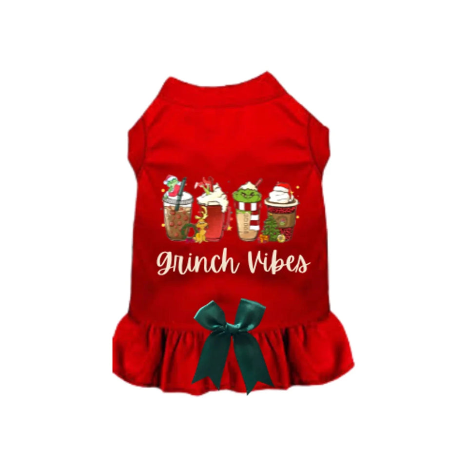 Grinch Vibes Holiday Dog Tee and Dress by Bark Fifth Avenue - Pets Perfect