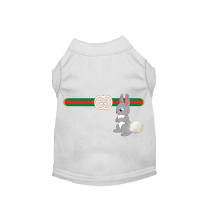Gucchewi Bunny Dog Shirt - Designer Inspired Dog Clothing by Bark Fifth Avenue